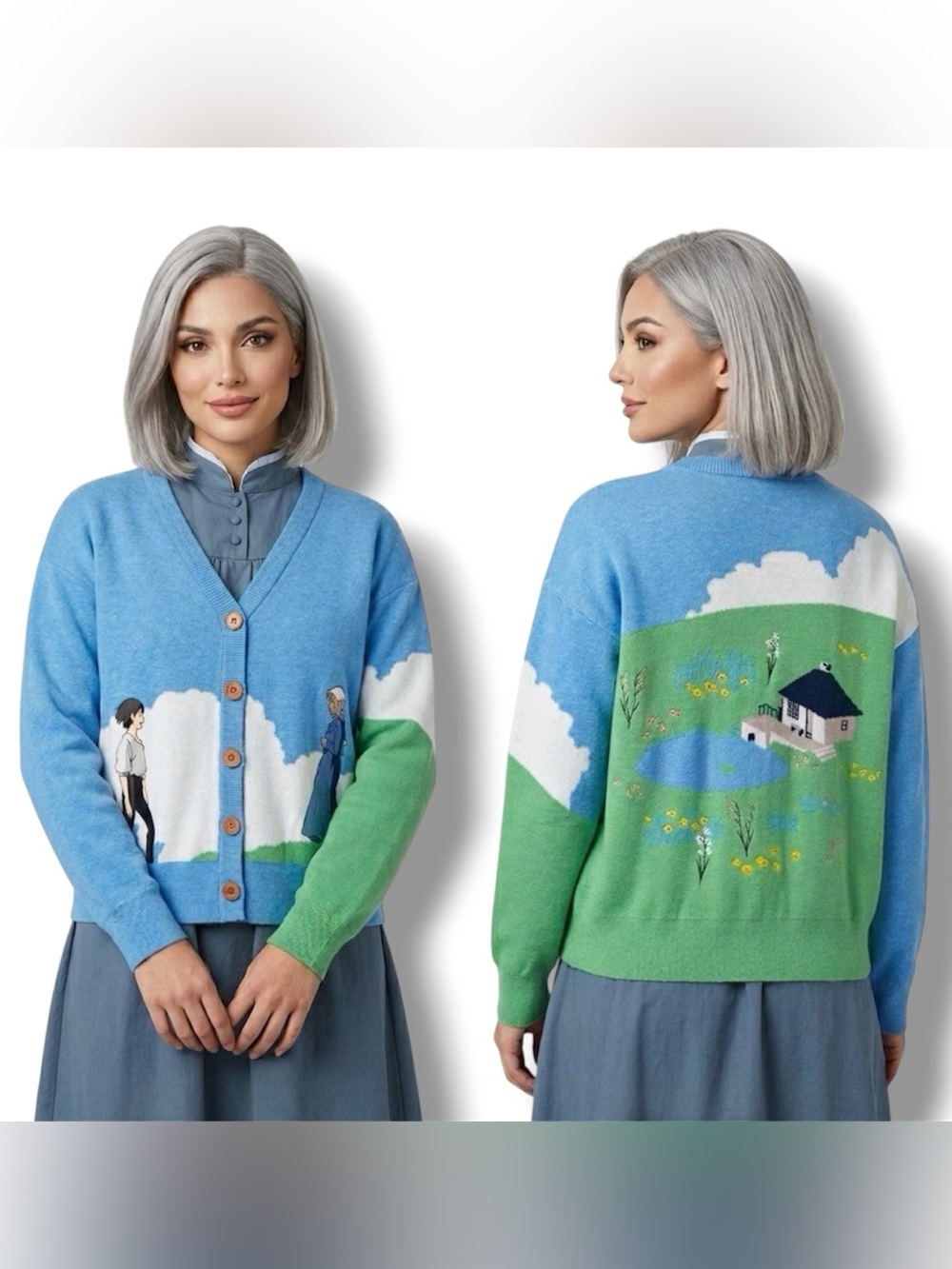 Firm! Rare! Studio Ghibli Howl's Moving Castle Sophie & Howl Women's Cardigan